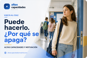 Adolescente con altas capacidades desmotivada durante la vuelta al colegio en Madrid